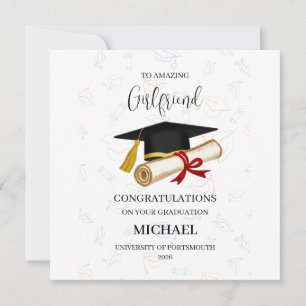 Proud Girlfriend Graduation Personalised Card