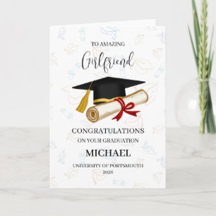 Proud Girlfriend Graduation Personalised Card