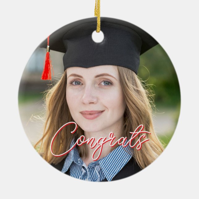 Proud Girlfriend of A 2026 Graduation Party Custom Ceramic Ornament (Back)