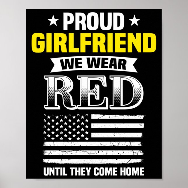 Proud Girlfriend Of Deployed Boyfriend Red Friday Poster (Front)