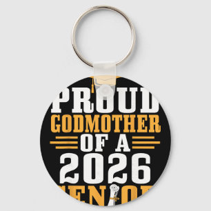 Proud Godmother 2026 Senior Graduation Diploma Son Key Ring
