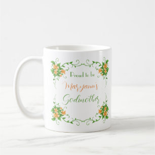Proud Godmother Elegant Floral Personalised Mug