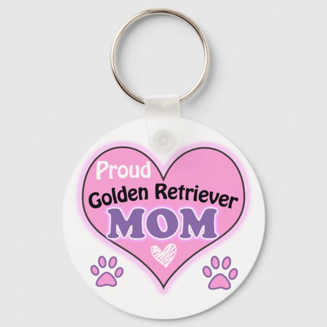 Proud Golden Retriever Mum Key Ring (Front)