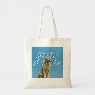 Proud Golden Retriever Mum Retro Blue Sky Photo Tote Bag