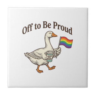 Proud Goose Pride Parade Vintage Shirt Design_1 Ceramic Tile