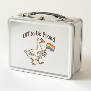 Proud Goose Pride Parade Vintage Shirt Design_1 Metal Lunch Box
