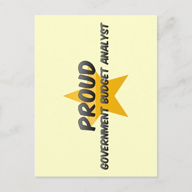 Proud Government Budget Analyst Postcard (Front)