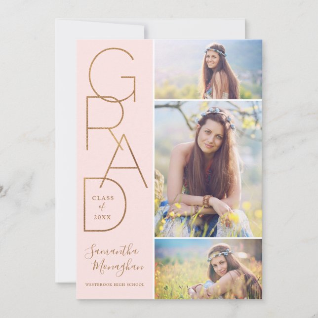 Proud Grad | Graduation Announcement | Blush (Front)
