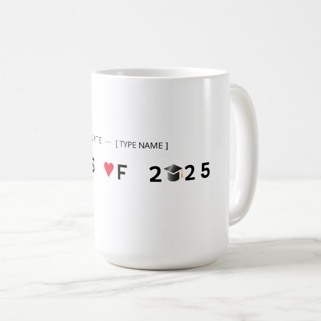 Proud Graduate 2025 Mug – Personalised with Name (Front Right)