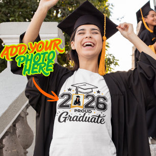Proud Graduate 2026 Custom Photo Graduation Tee