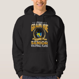 Proud Grammie Senior 2024 Volleyball Player Gradua Hoodie