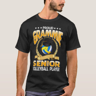 Proud Grammie Senior 2024 Volleyball Player Gradua T-Shirt