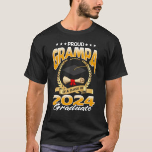 Proud Grampa Of A Class Of 2024 Graduate Senior Gr T-Shirt