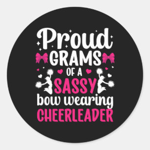 Proud Grams Of A Cheerleader Grams Grandma Cheer G Classic Round Sticker