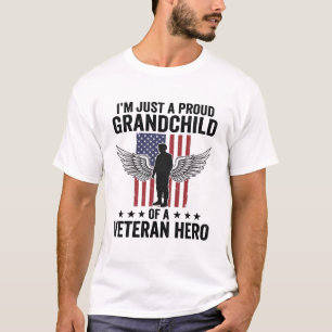 Proud Grandchild of a Veteran Hero Patriotic Desig T-Shirt