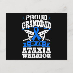 Proud Granddad Of An Ataxia Warrior Blue Awareness Postcard