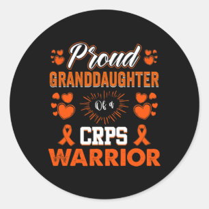 Proud Granddaughter Of A Crps Warrior Month Orange Classic Round Sticker