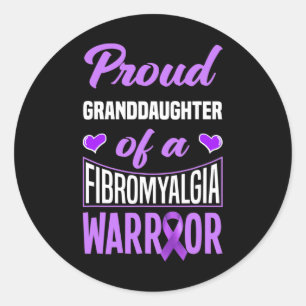 Proud Granddaughter Of A Fibromyalgia Warrior 1 Classic Round Sticker