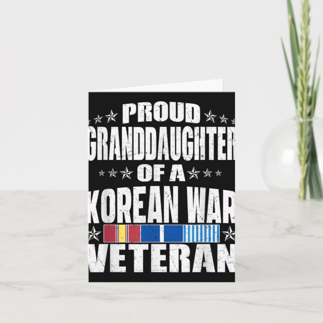 Proud Granddaughter Of A Korean War Veteran Milita Card (Front)