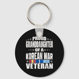 Proud Granddaughter Of A Korean War Veteran Milita Key Ring
