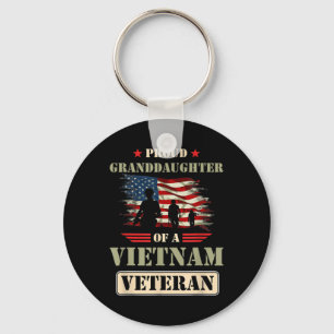Proud Granddaughter Of A Vietnam Veteran Memorial Key Ring