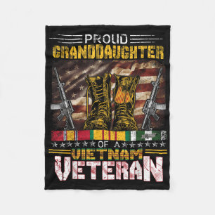 Proud Granddaughter Of A Vietnam Veteran Shirt _ V Fleece Blanket