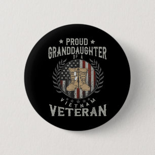 Proud Granddaughter Of A Vietnam Veteran Vietnam 6 Cm Round Badge