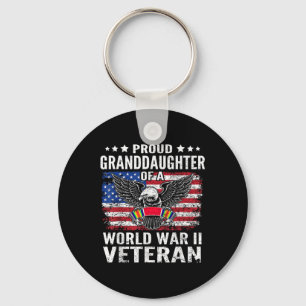 Proud Granddaughter Of A Wwii Veteran World War 2 Key Ring