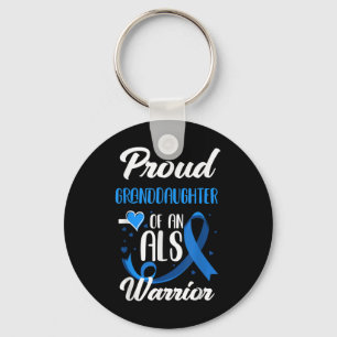 Proud Granddaughter Of An Als Warrior Als Awarenes Key Ring