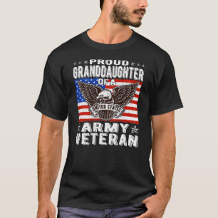 Proud Granddaughter Of Army Veteran Patriotic Mili T-Shirt
