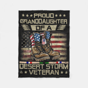 Proud Granddaughter Of Desert Storm Veteran Family Fleece Blanket