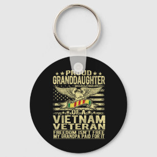 Proud Granddaughter Of Vietnam Veteran - Freedom I Key Ring