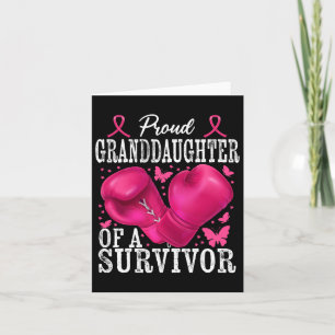Proud Granddaughter Survivor Breast Cancer Boxing Card