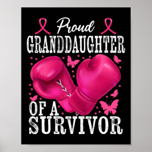 Proud Granddaughter Survivor Breast Cancer Boxing  Poster