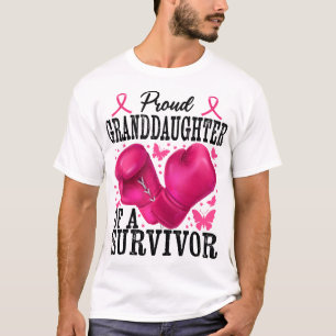 Proud Granddaughter Survivor Breast Cancer Boxing T-Shirt