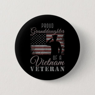 Proud Granddaughter Us Flag 4th Of July Vietnam Ve 6 Cm Round Badge