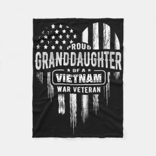 Proud Granddaughter Vietnam War Veteran Grandpa Gr Fleece Blanket