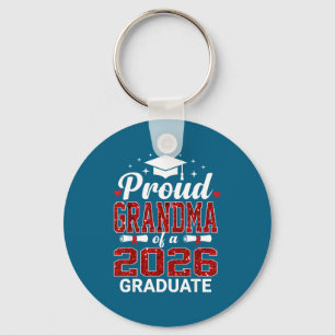 Proud Grandma 2026 Graduate Class Key Ring