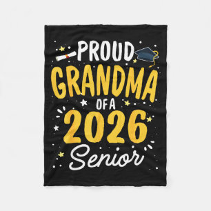 Proud Grandma 2026 Senior Graduation Design Fleece Blanket