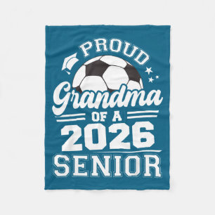 Proud Grandma 2026 Senior Soccer Design Fleece Blanket