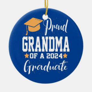 Proud Grandma A Class Of 2024 Graduate Dinosaur Ceramic Ornament