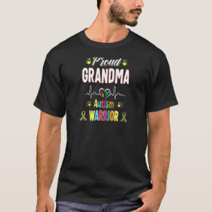 Proud Grandma Autism Warrior Awareness Ribbon Auti T-Shirt