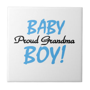 Proud Grandma Baby Boy Gifts Ceramic Tile