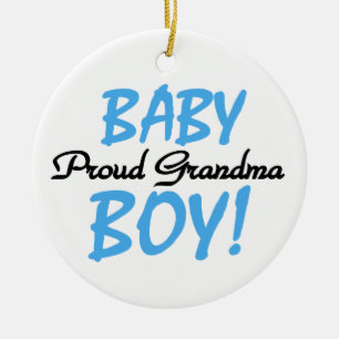 Proud Grandma Baby Boy Gifts Ceramic Tree Decoration