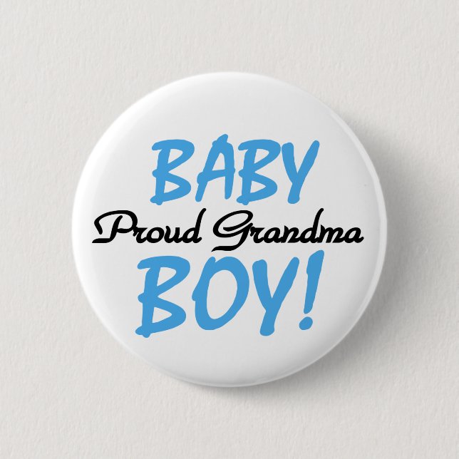 Proud Grandma Baby Boy T shirts and Gifts 6 Cm Round Badge (Front)