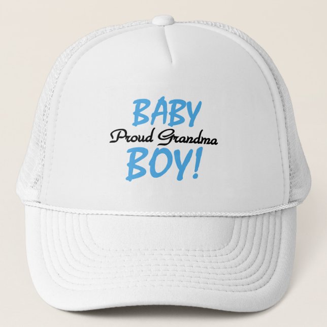 Proud Grandma Baby Boy T shirts and Gifts Trucker Hat (Front)