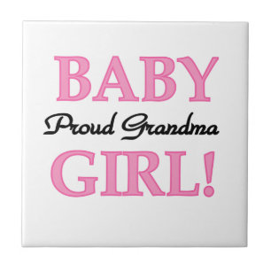 Proud Grandma Baby Girl Gifts Ceramic Tile