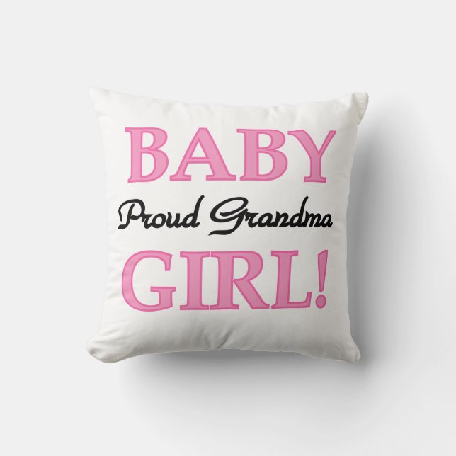 Proud Grandma Baby Girl Gifts Cushion (Front)
