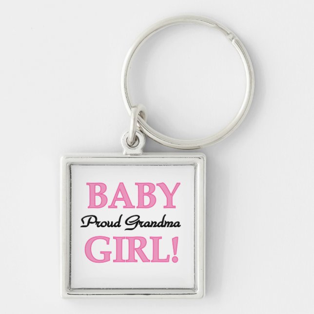 Proud Grandma Baby Girl Gifts Key Ring (Front)