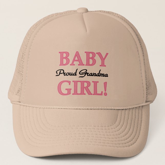 Proud Grandma Baby Girl Tshirts and Gifts Trucker Hat (Front)